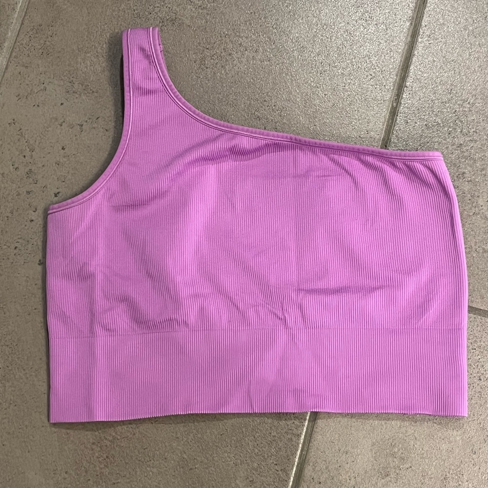 Athleta Pink One-Shoulder Crop Top